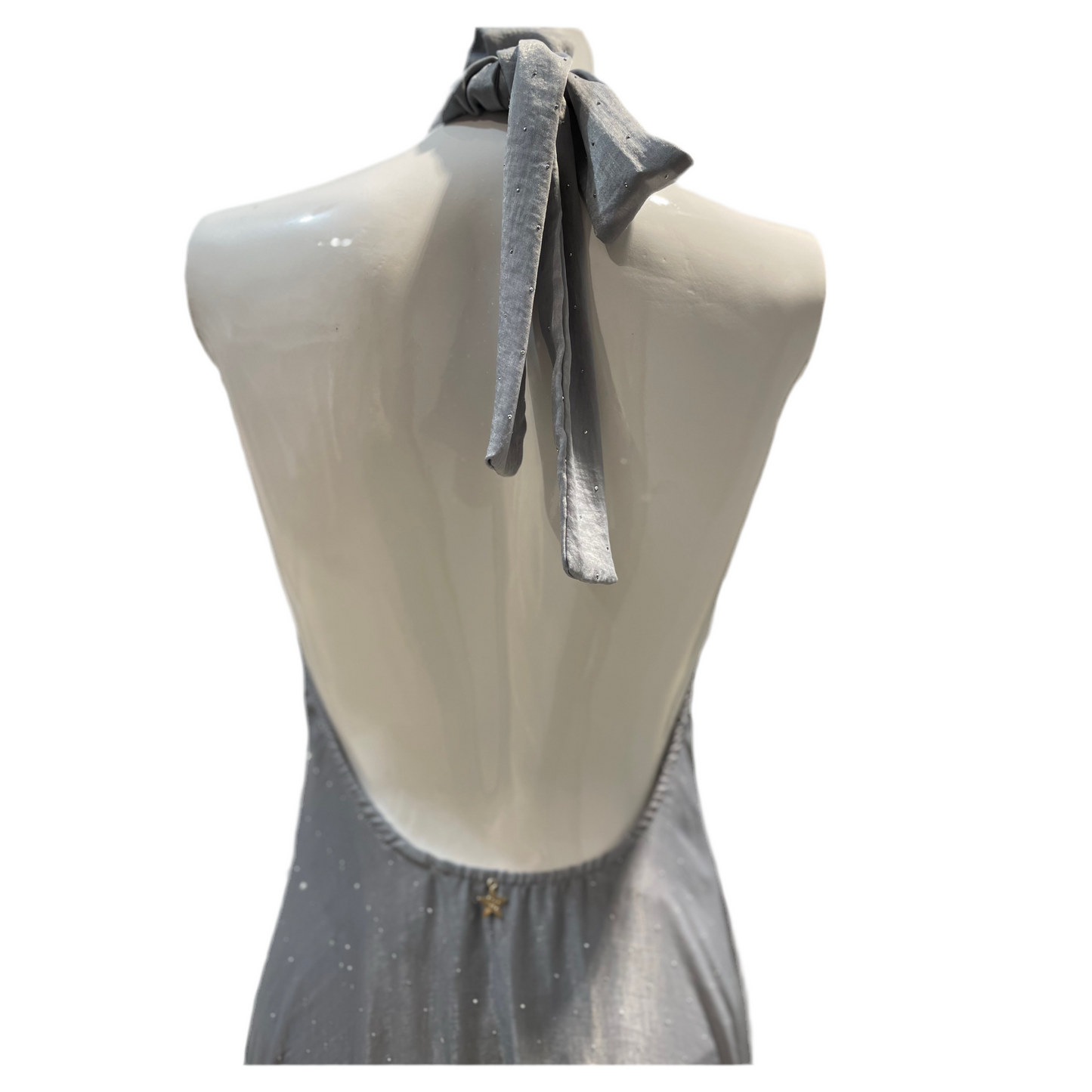 Vestito con brillantini collo alto