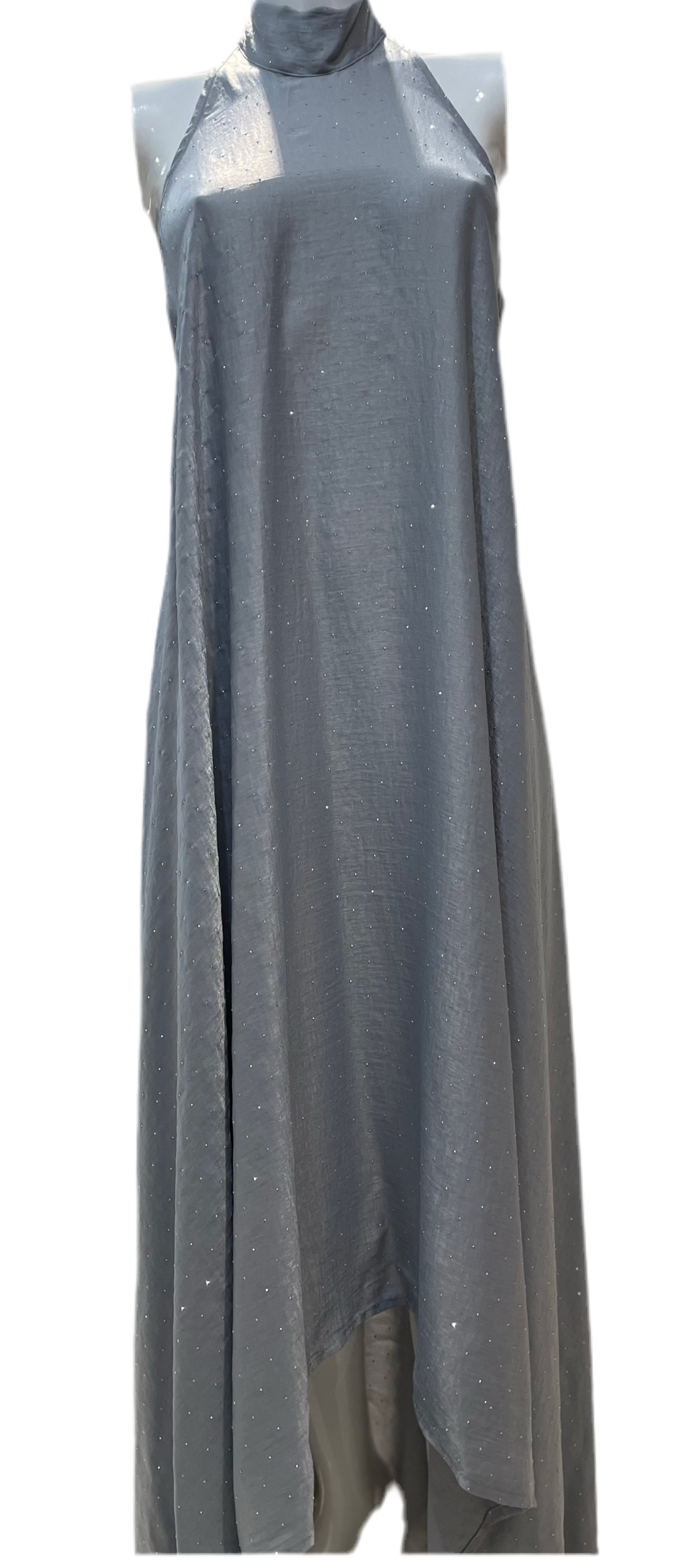 Vestito con brillantini collo alto