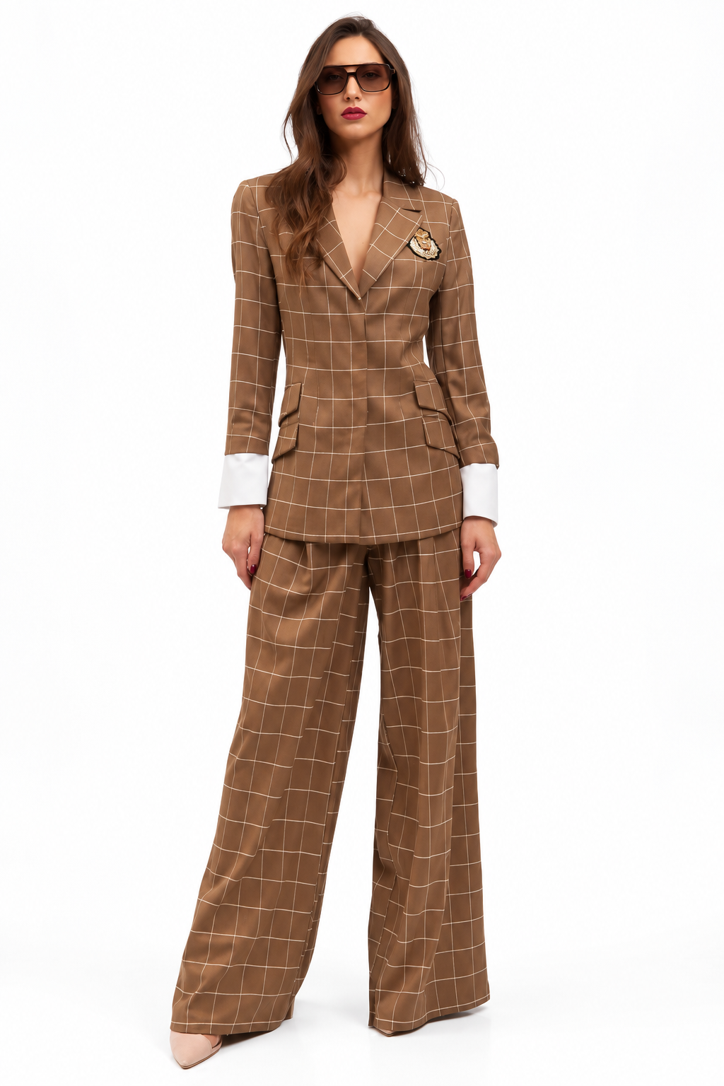 Giacca Check sancrata con polsini Koralline