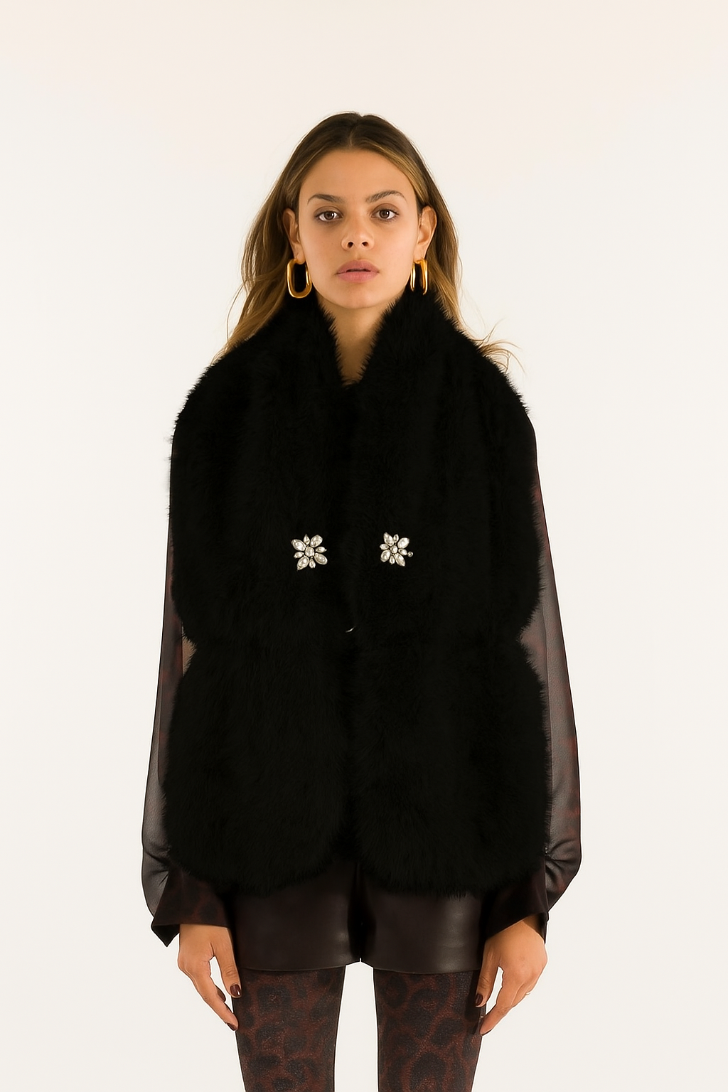 Stola pelliccia Spilla Kontatto