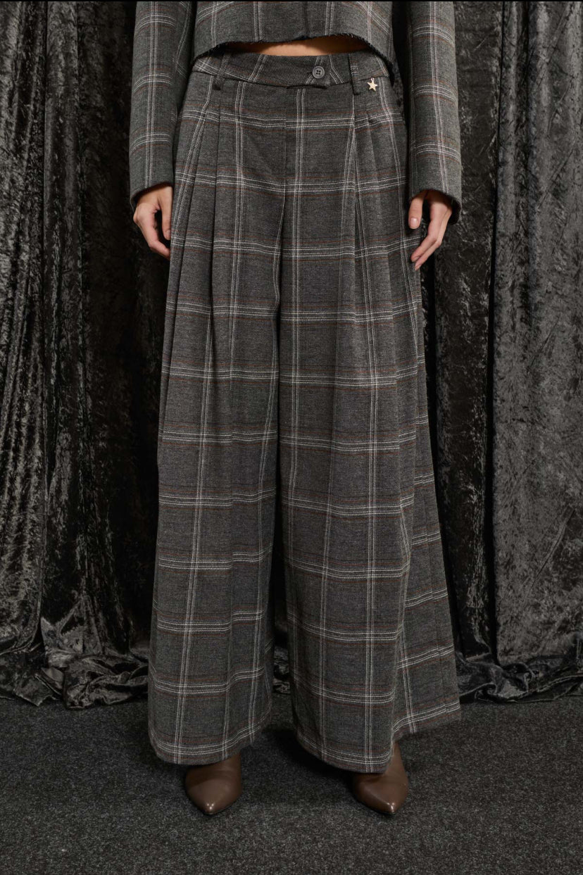 Pantalone check in cotone, lana e viscosa Souvenir