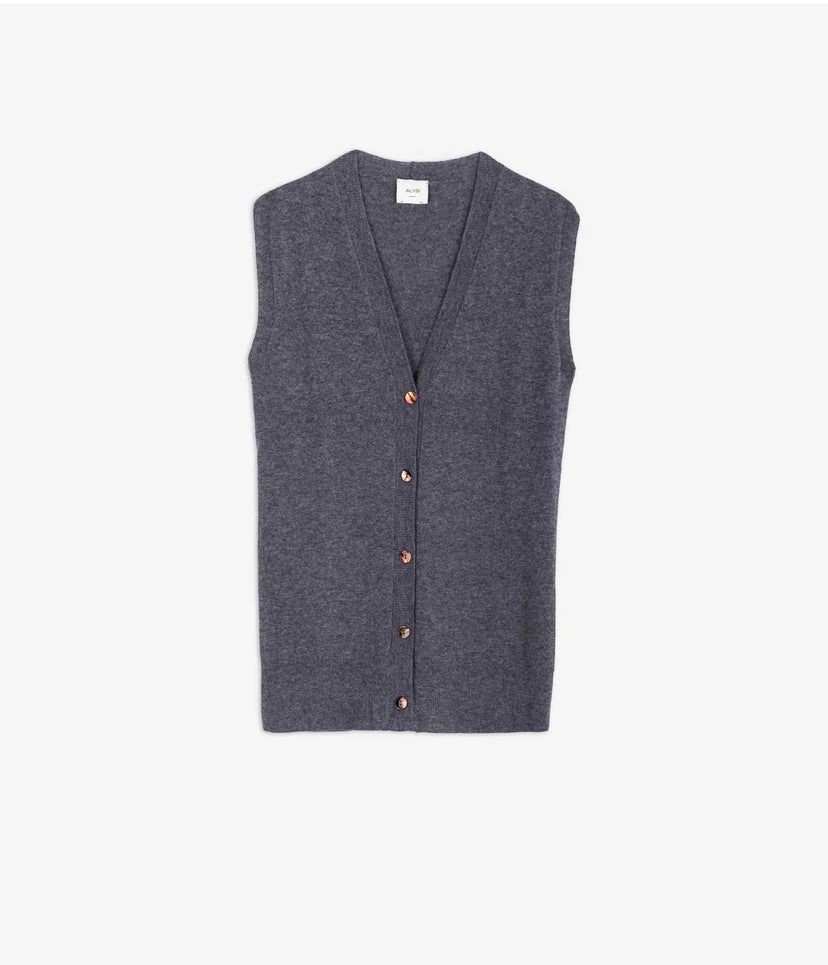 Gilet lungo in cachemire Alysi