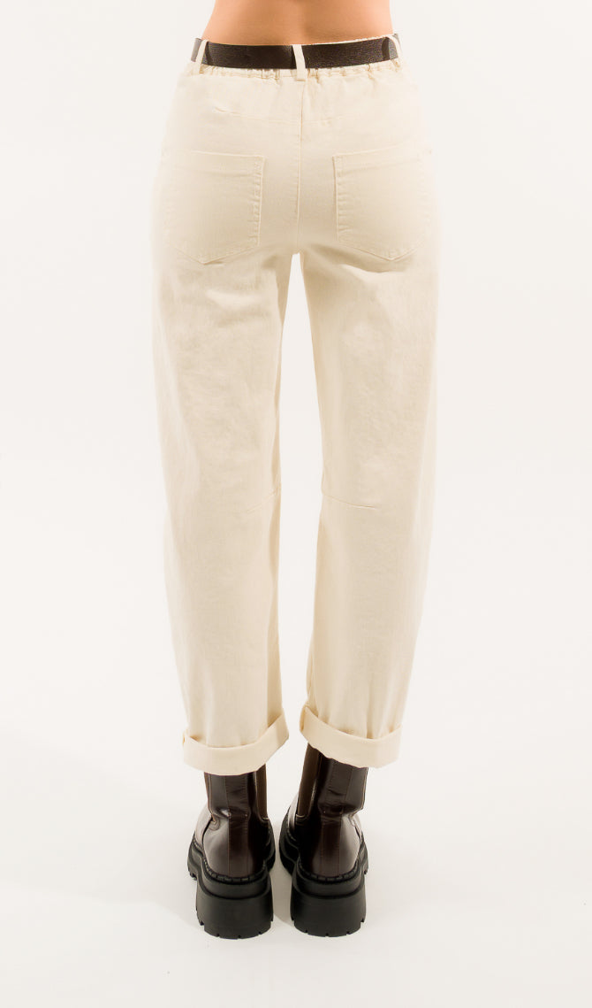 Pantalone barrel con cintura Kontatto