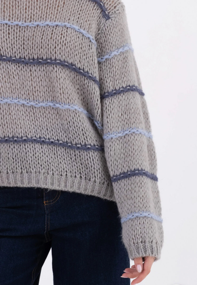 MAGLIA MOHAIR RIGHE GRIGIA MARADA Vicario Cinque