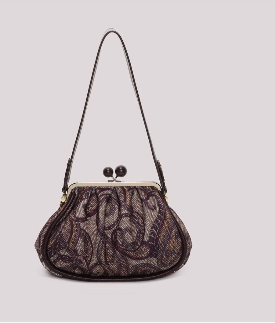 Borsa clutch in fantasia con chiusura a sfere Mimi-Mua