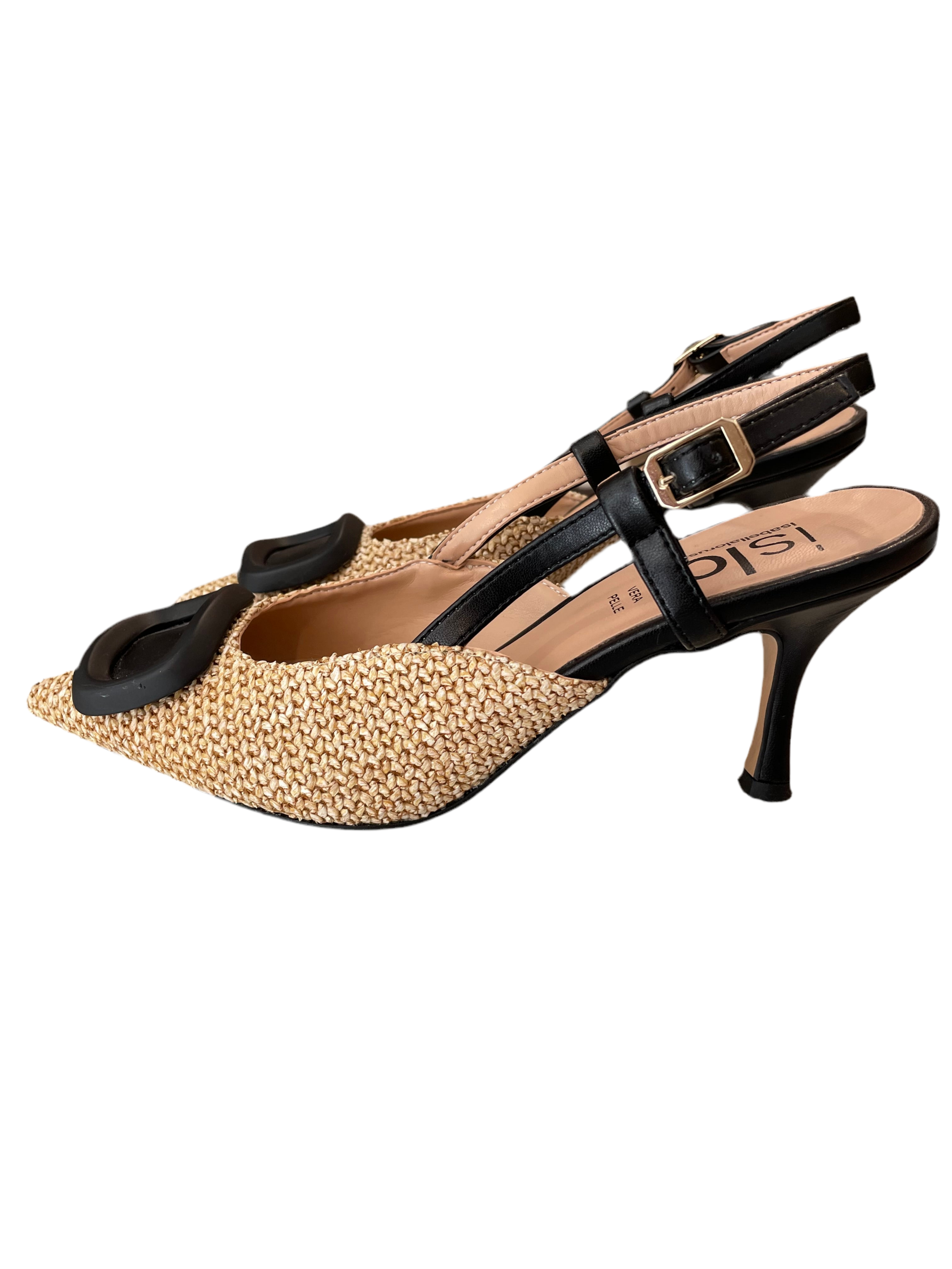 Décolleté in raffia Islo