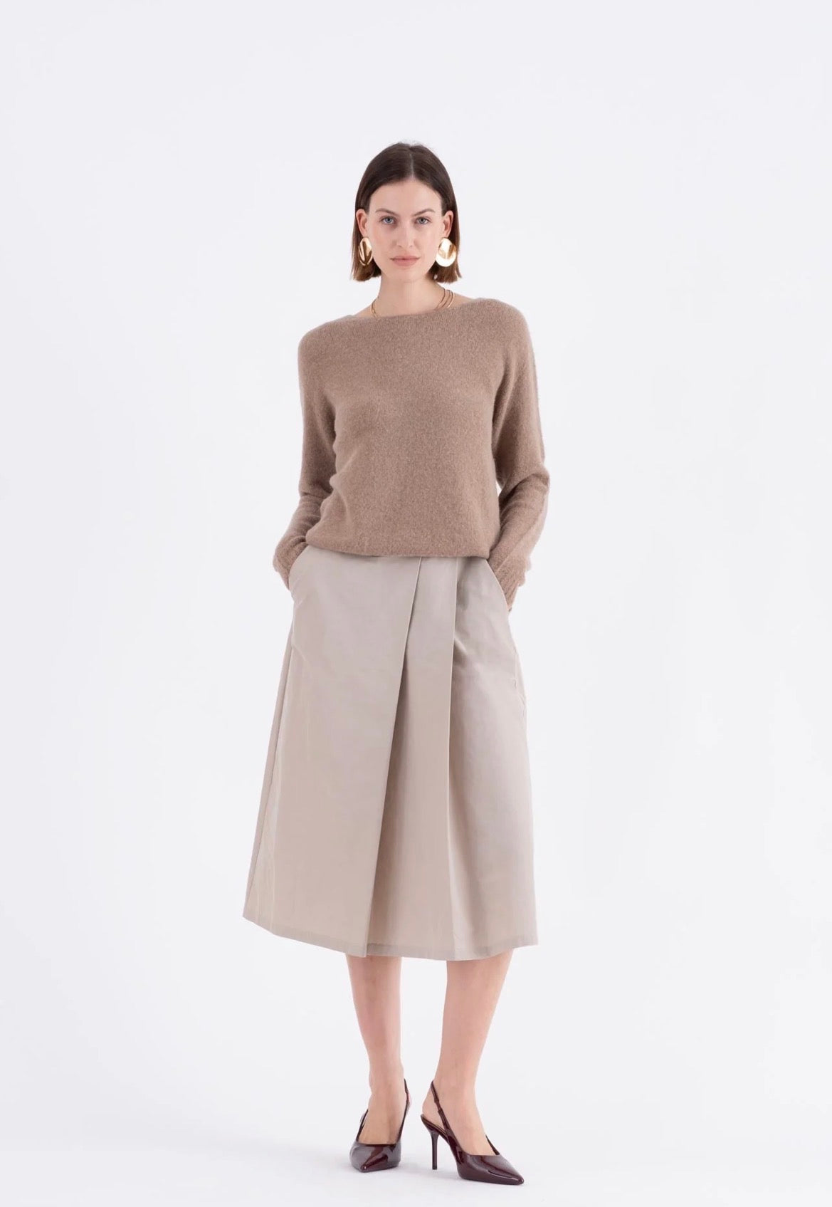 MAGLIA IN BABY ALPACA CON SCOLLO A BARCHETTA  MINEVRA Vicario Cinque