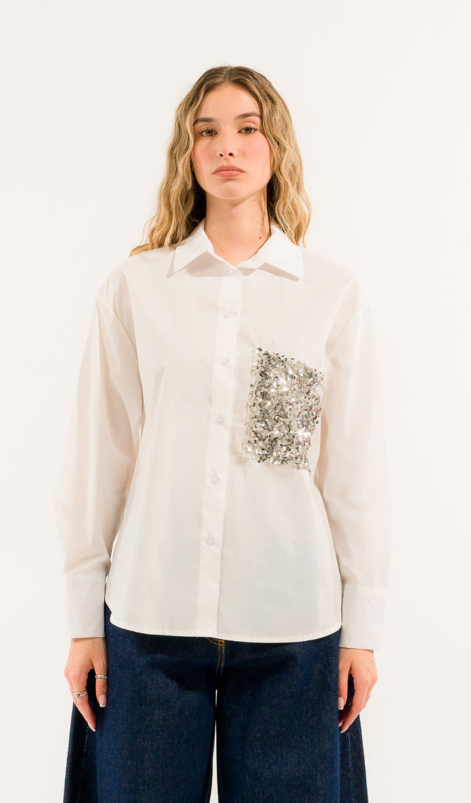 Camicia tasca paillettes Kontatto