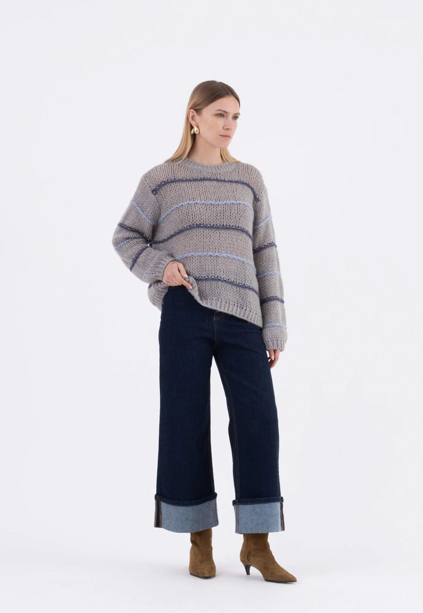 MAGLIA MOHAIR RIGHE GRIGIA MARADA Vicario Cinque