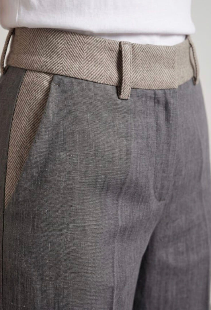 Pantalone palazzo in tessuto spigato Mark Up
