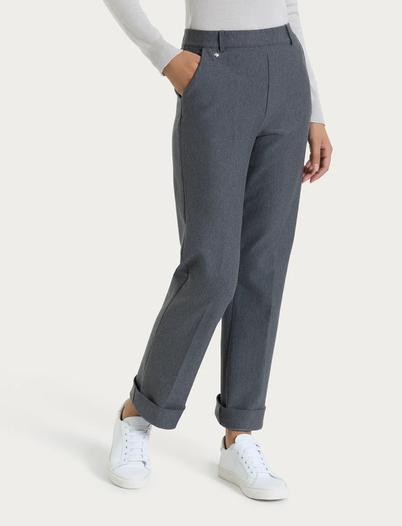 Pantalone ampio con tasche e risvolto in Compact RAGNO