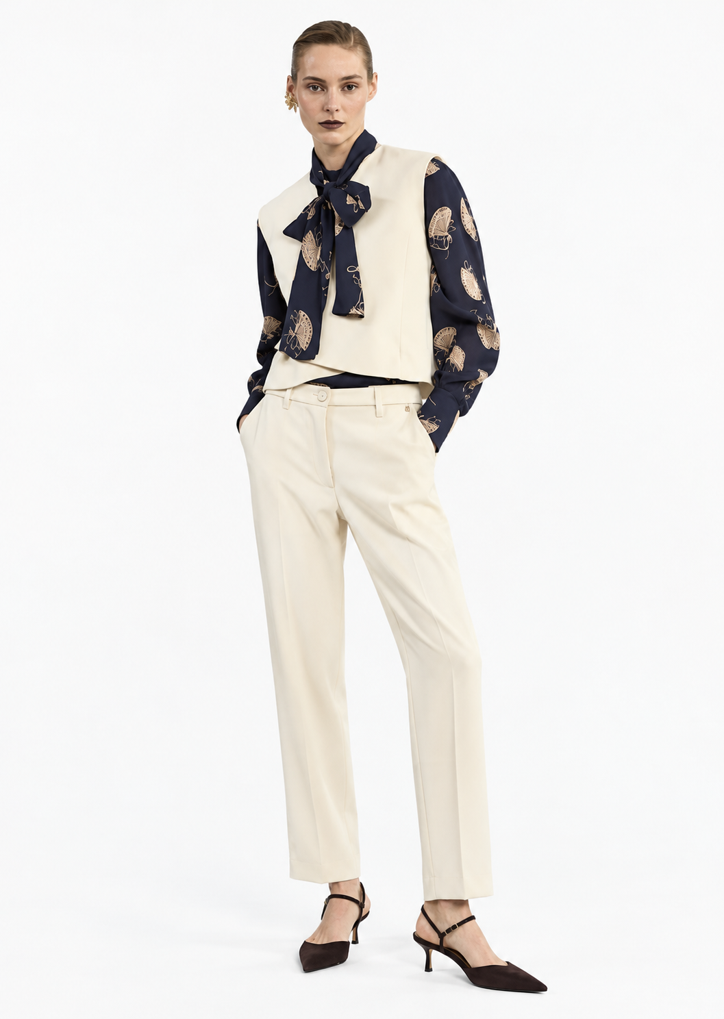 Pantalone dritto in gabardine Souvenir