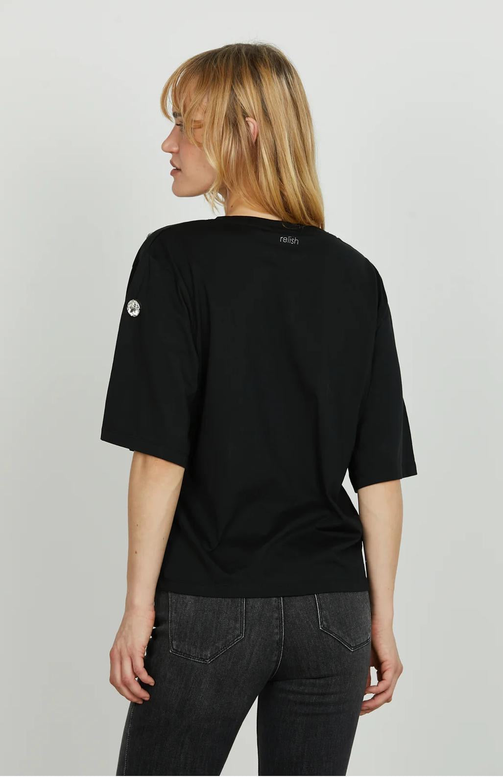 T-shirt ROMOALD mezza manica con pietre
strass Relish