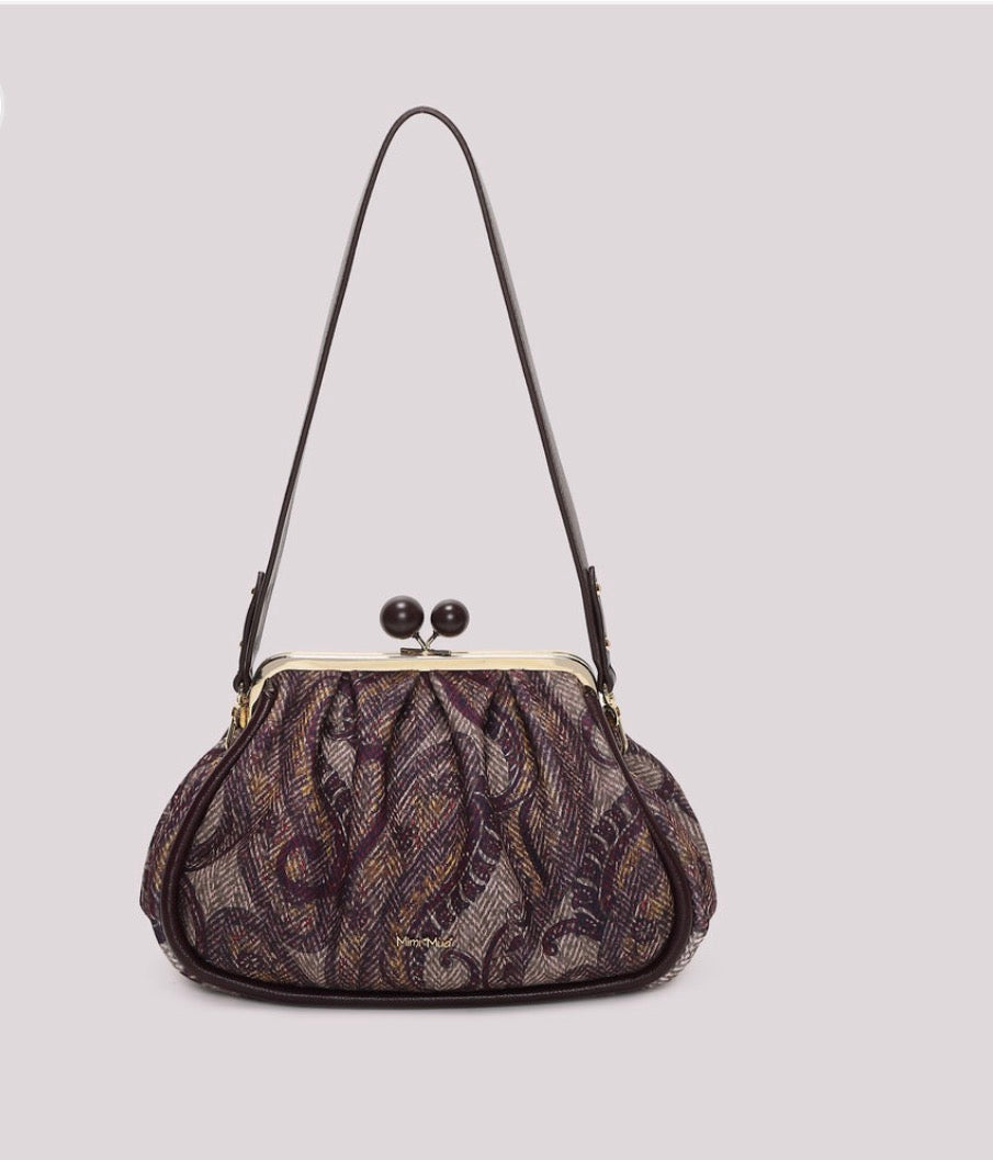 Borsa clutch in fantasia con chiusura a sfere Mimi-Mua