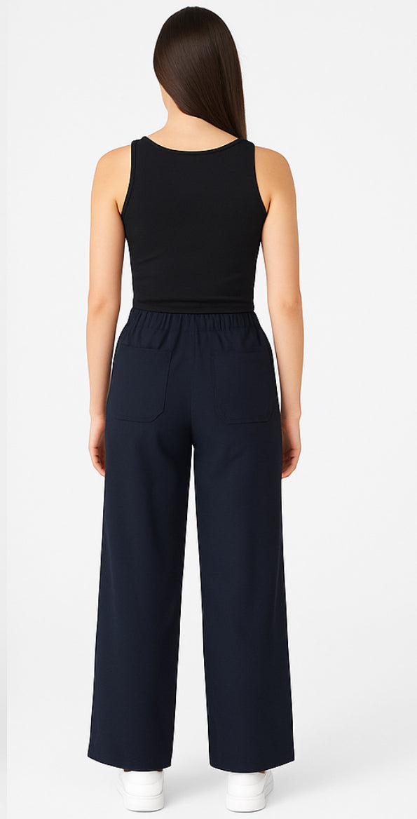 Pantalone dritto con coulisse in vita Semicouture