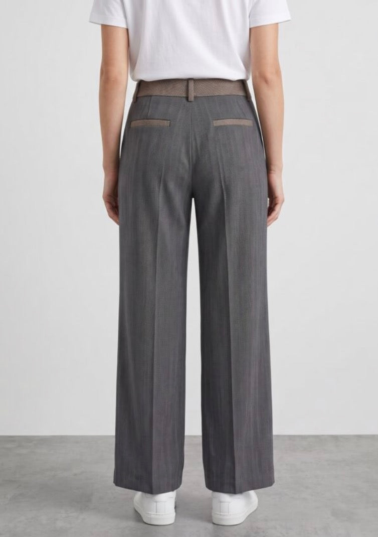 Pantalone palazzo in tessuto spigato Mark Up
