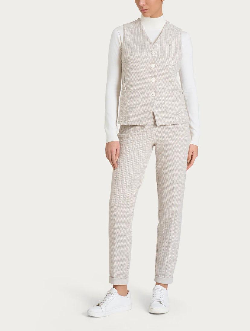 Gilet con quattro bottoni in Eco Jacquard RAGNO