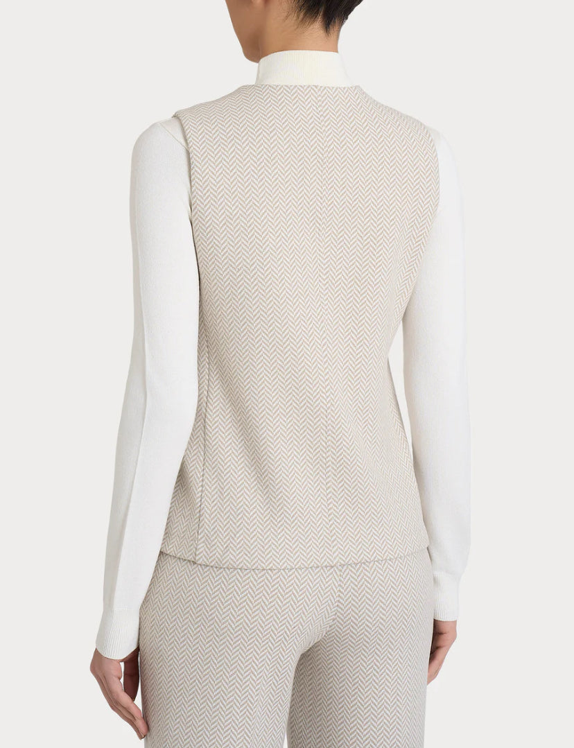 Gilet con quattro bottoni in Eco Jacquard RAGNO