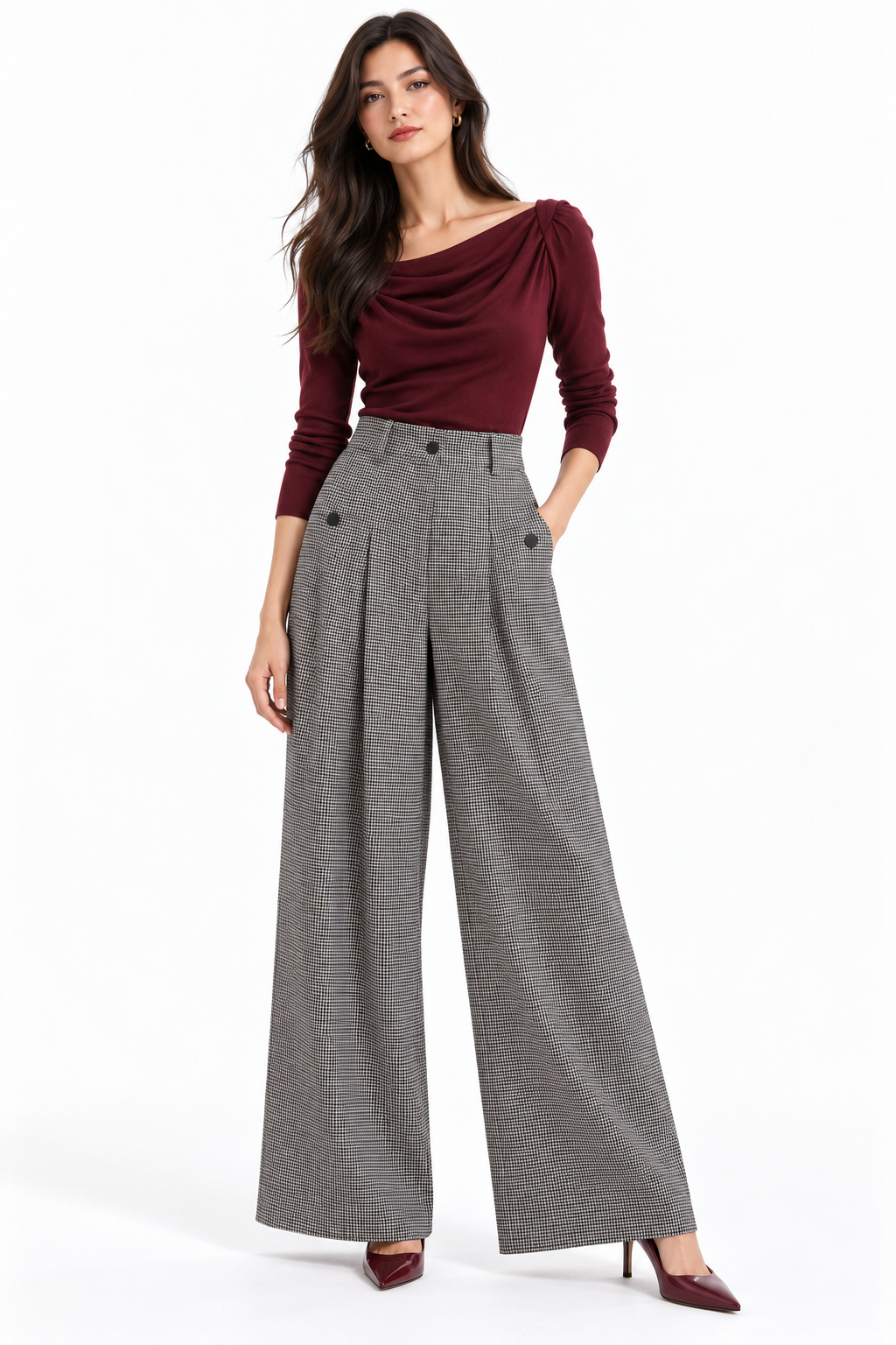 Pantalone a palazzo Ghingham in Check Peperosa