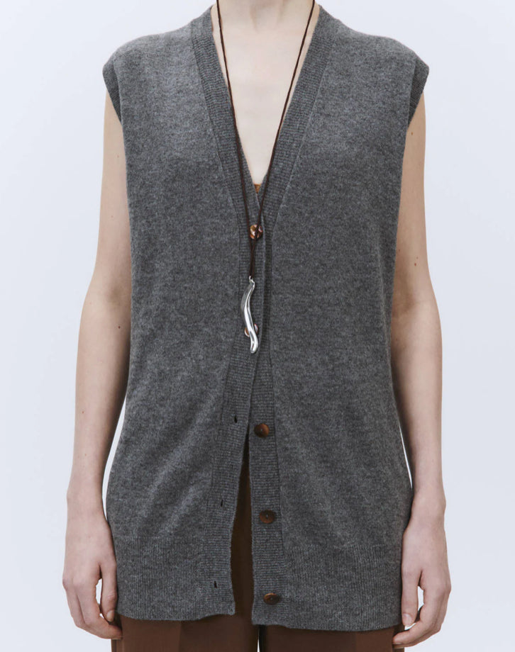 Gilet lungo in cachemire Alysi