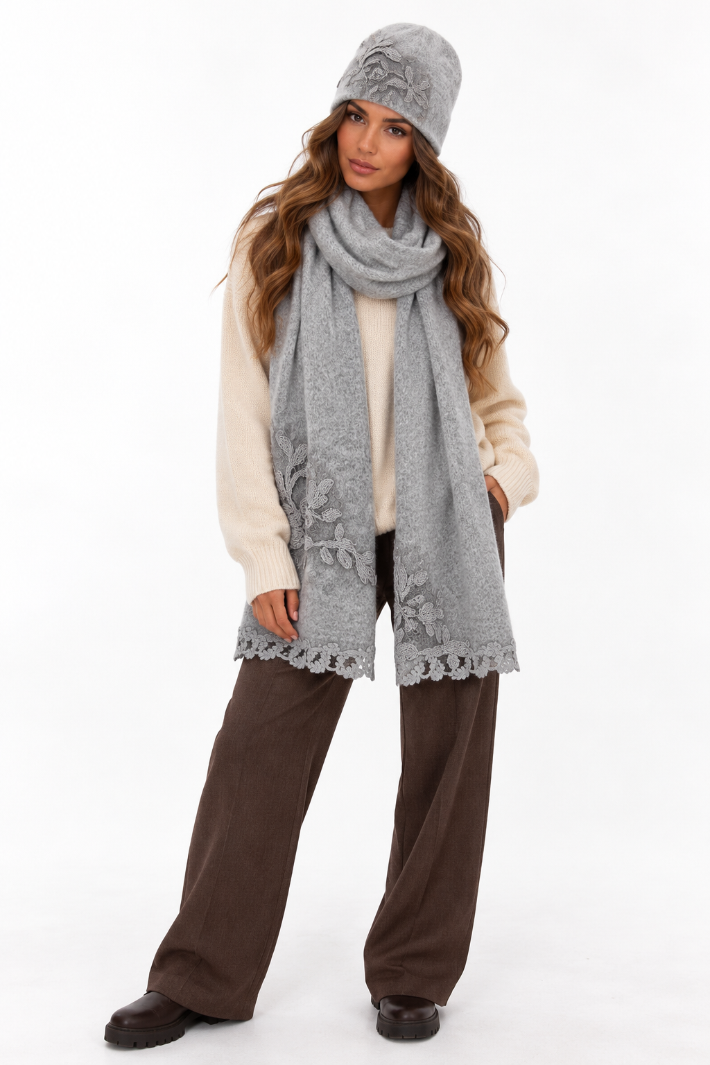 Sciarpone con pizzo Mark Up