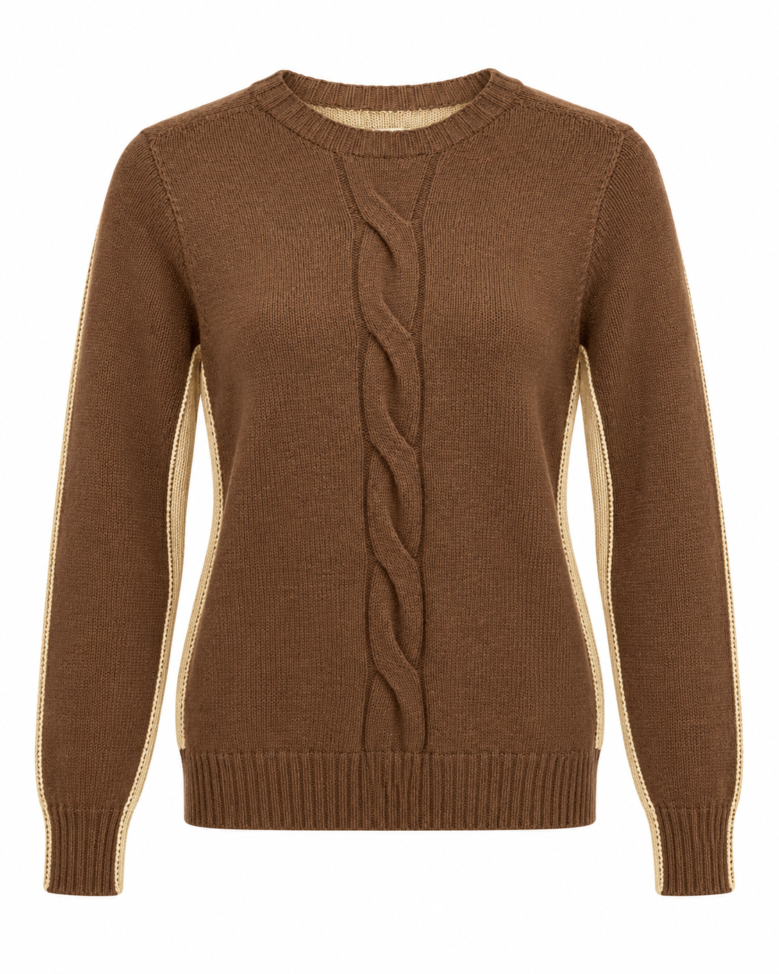 Maglia Girocollo con Treccia in Cashmere Mark Up
