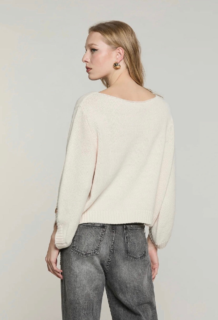 Maglia con maniche incrociate e bottoni Relish