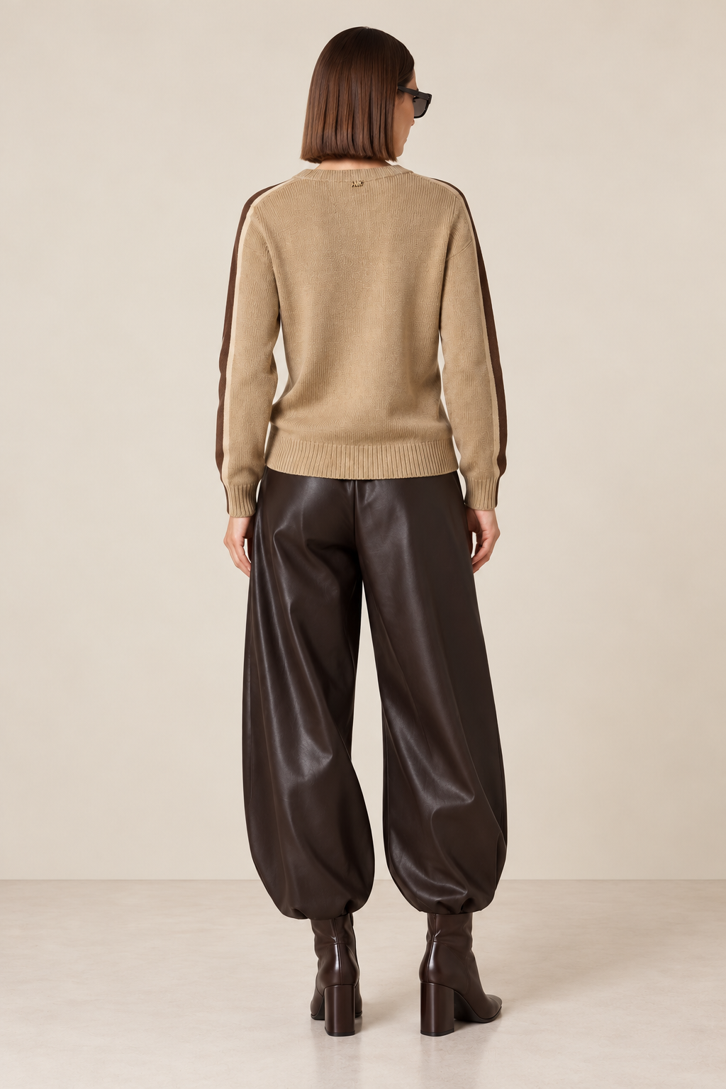 Maglia Girocollo con Treccia in Cashmere Mark Up