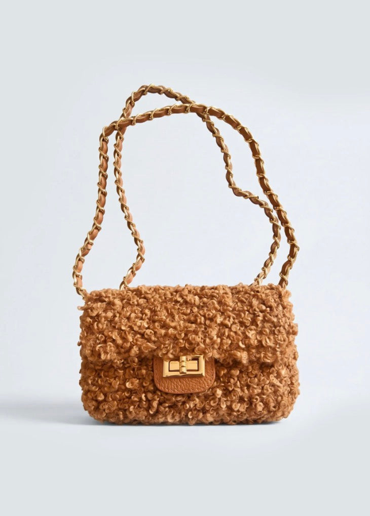 Borsa Effetto Teddy con Tracolla a Catena Vicario Cinque