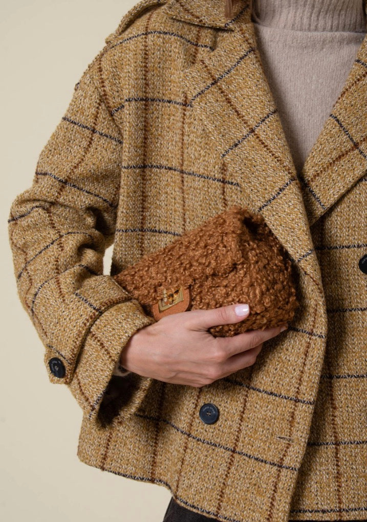 Borsa Effetto Teddy con Tracolla a Catena Vicario Cinque