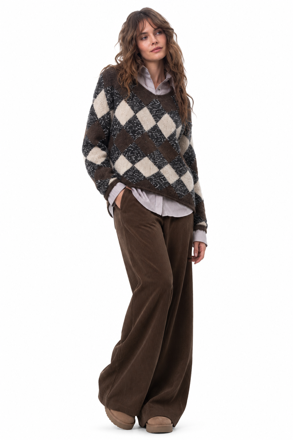 Maglia Girocollo a Rombi con Lurex Mark Up