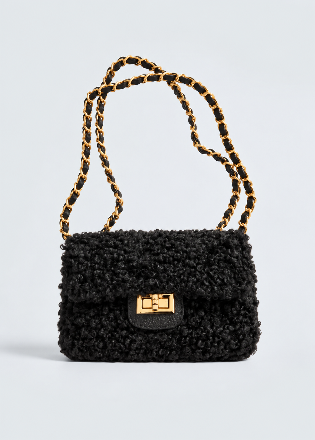 Borsa Effetto Teddy con Tracolla a Catena Vicario Cinque